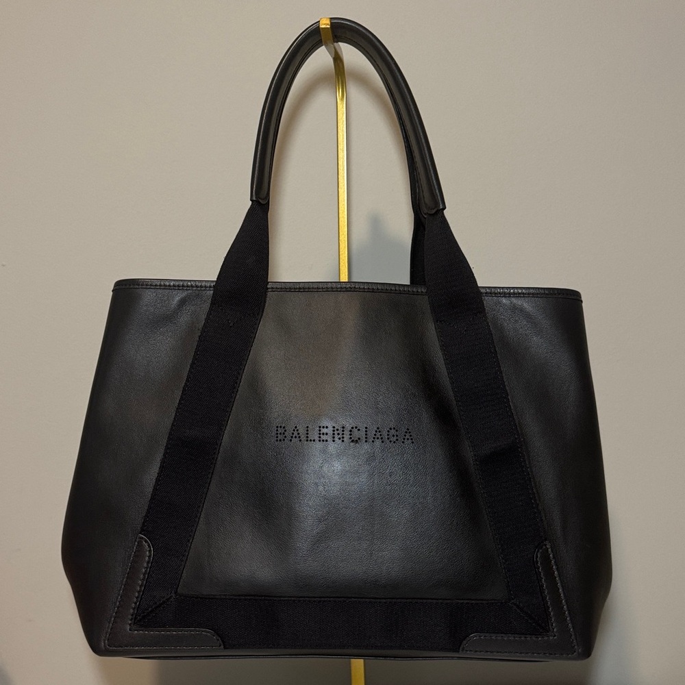 Balenciaga Black Cabas Leather Shopper Tote
